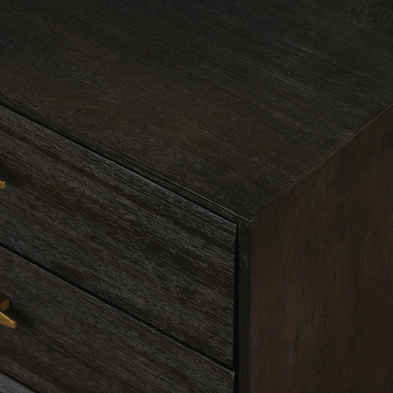 Table de chevet 2 tiroirs Acacia, Brown