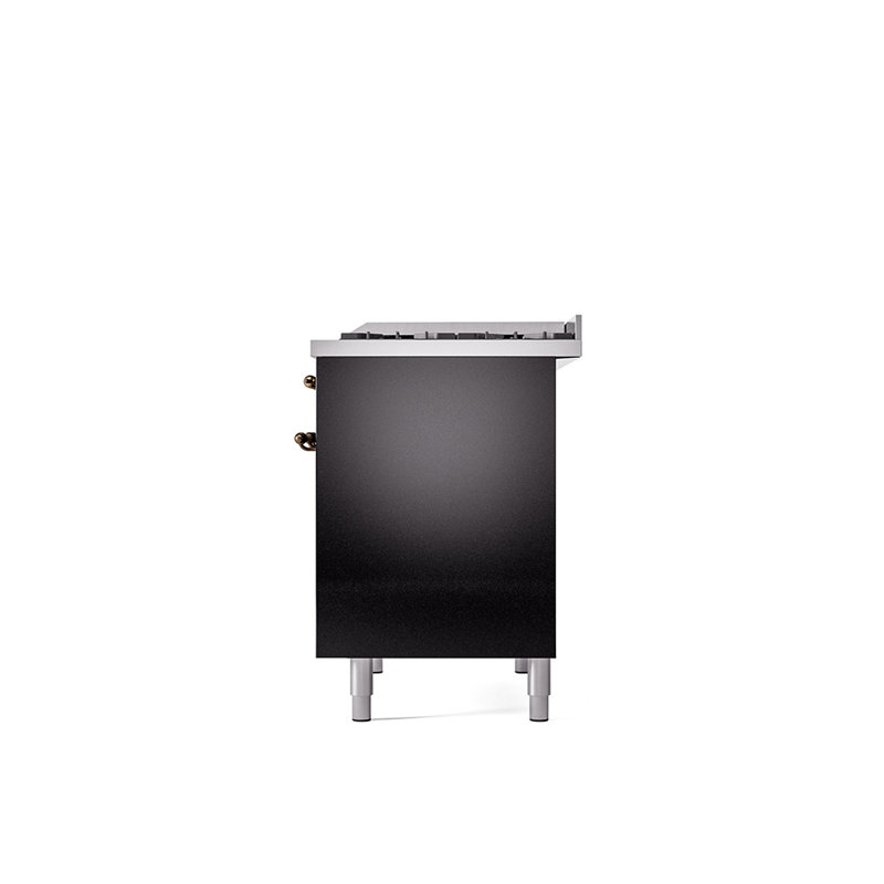 ILVE Nostalgie II 40 in Dual Fuel Range, Natural Gas, Glossy Black/Bronze