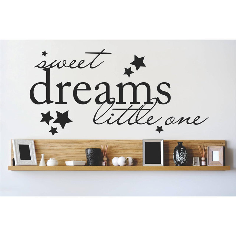 Décalcomanie murale little rêve little one, H 12 po x l 30 po x P 0,16 po, Noir