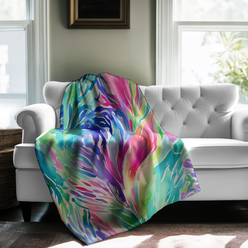Gabarit de peinture artistique - couverture sherpa de qualité supérieure 1 pièce, Grand lit