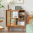 Rattan Glass Door Display Magazine Cabinet