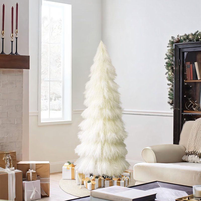 Arbre de Noël artificiel blanc 6 pi, 6'