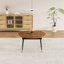 Table de salle à manger extensible en noyer, table de cuisine moderne extensible en MDF avec pieds en métal robustes pour la salle à manger, peut accueillir 6 à 10 personnes