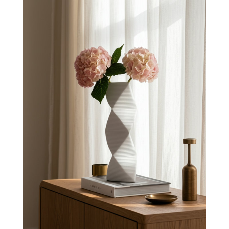 Salzburg White Vase, Overall Height- 16"