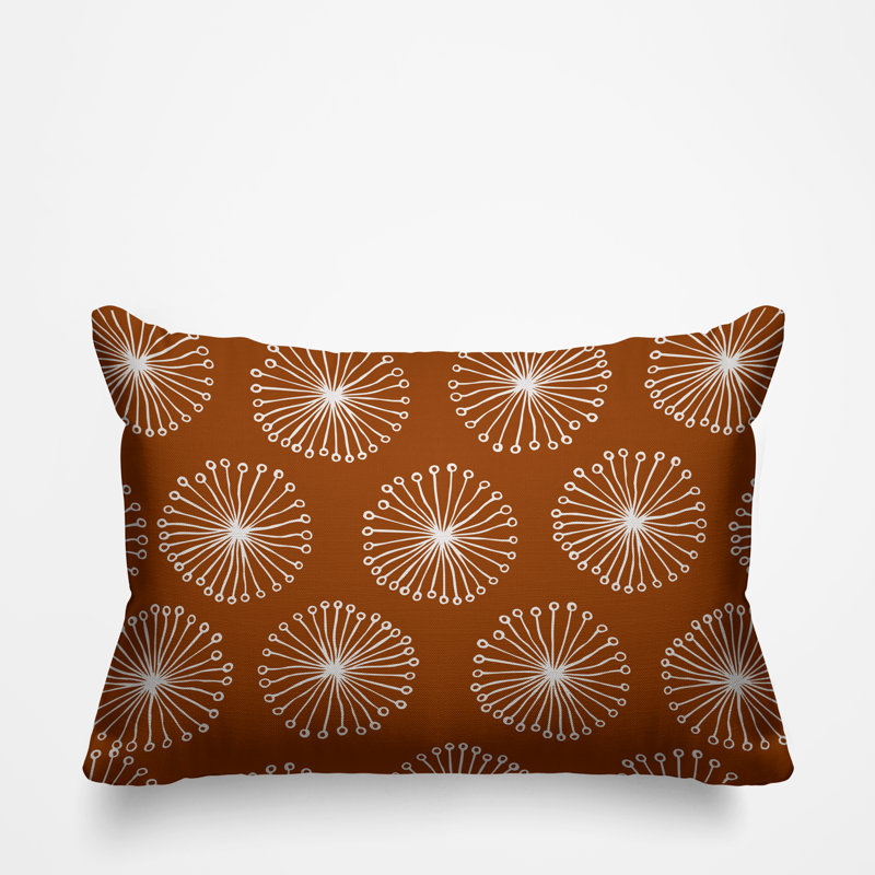 Janis Dandelion Indoor/Outdoor Throw Pillow, Burnt Orange