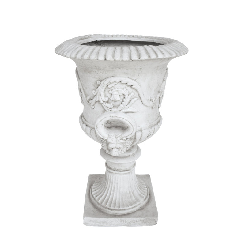 Jardinière urne de jardin - blanc antique, béton léger, pour toutes sortes de plantes, caractéristique de drainage Profondeur x largeur 28,7 hauteur, 31,32 lb d'apparence