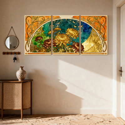 Ensemble de 3 reproductions d'art sur toile Art Nouveau