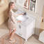 Meuble-lavabo simple 36 po avec comptoir en granit blanc et lavabo en céramique
