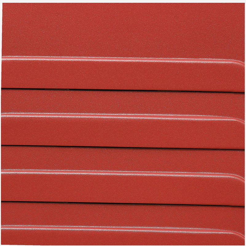 Table de bout industrielle de salon, table d'appoint de salon avec porte de style casier et tablette réglable, rouge