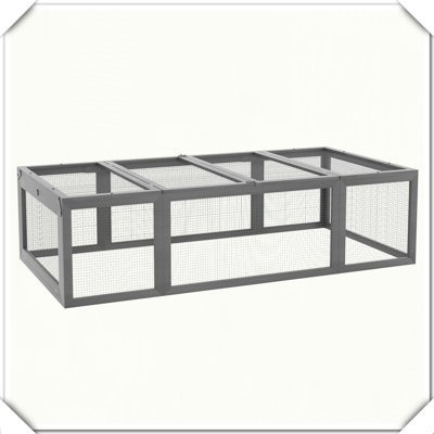 Large Wooden Small Animal Habitat with Outdoor Run and Lockable Doors