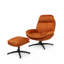 Upholstered Swivel Accent Chair with Footstool-943333654