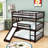 Full Over Full Over Full Bunk Bed With Convertible Slide And Ladder,Guardrails-693757428