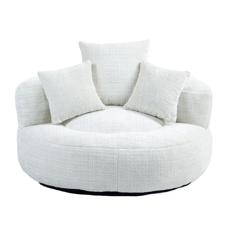 Chenille Bean Bag Lounger, Beige
