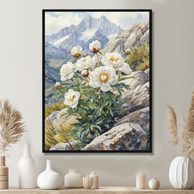 Gethro pivoines par la pente rocheuse I - décorations murales pivoines