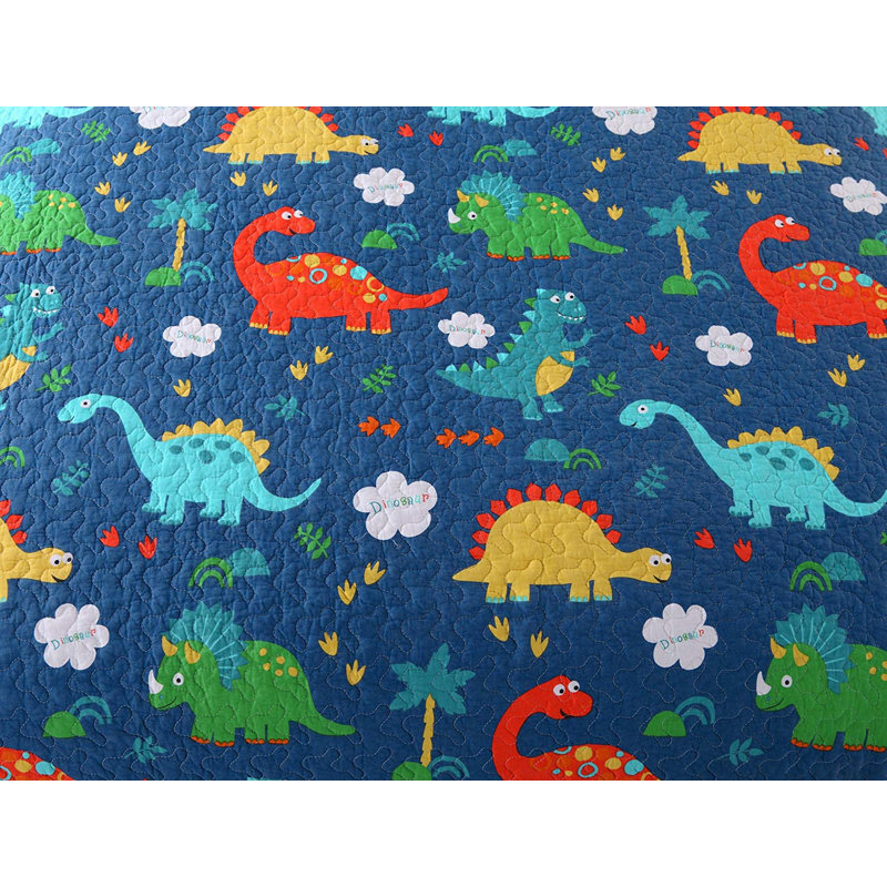 P-kl1804 Dinosaur Quilt Cotton Abstract Quilt, Full Quilt + 2 Shams