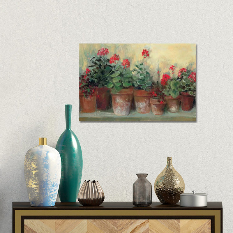 Kathleen's Geraniums by Carol Rowan - Print on Canvas, Wrapped Canvas, 30.48 cm H x 45.72 cm W