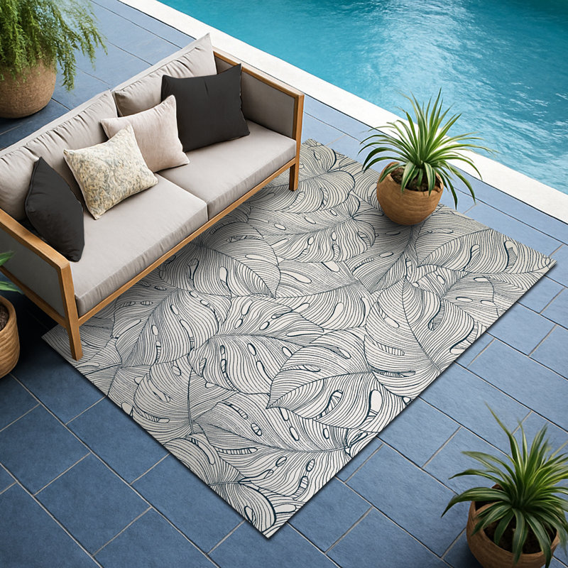 Tapis intérieur / extérieur Castille Cordasia, Rectangle 9 pi 8 po x 13 pi 6 po