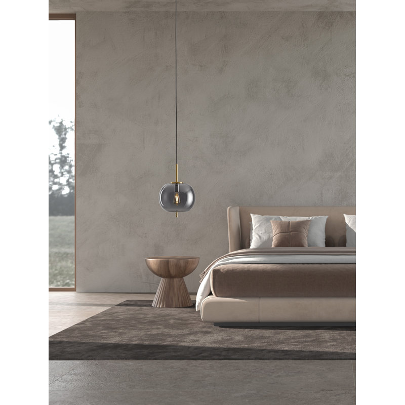LATO 1 - Light BRASS GOLD & SMOKEY Pendant