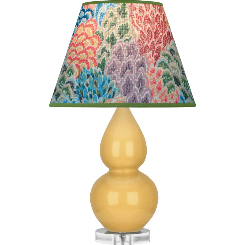 Small Double Gourd Accent Lamp - Sangria, Deep Patina Bronze - Lavender, Plum Shade, Red/Antique Silver, Maroon