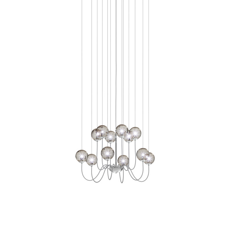 Puppet Suspension 12P Multicolor 1 Glossy Chrome G9 Ul, Smoky Transparent, Glossy Chrome