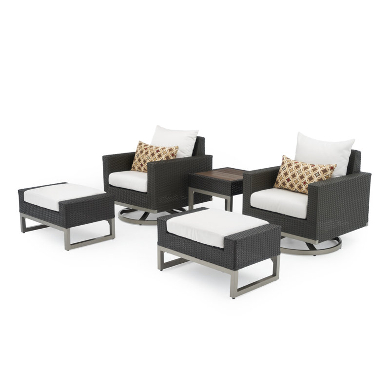 Milo Outdoor 5 - Piece Conversation Set, Brown, Canvas Spa Sunbrella® Canvas