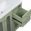 Armoire de salle de bain 36 po avec 2 portes à fermeture douce, 3 tiroirs, lavabo en céramique - tablettes élégantes pour meuble-lavabo, poignées luxueuses et design élégant