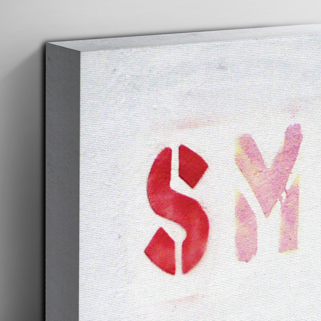 Smile Graffiti by Banksy - Wrapped Canvas