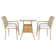 Frazer 2 - Person Wicker Patio Dining Set with Square Table , Cushions Included