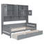 Lit de jour simple en bois avec 2 tiroirs, armoire et tablette tout-en-un, gris-534752491