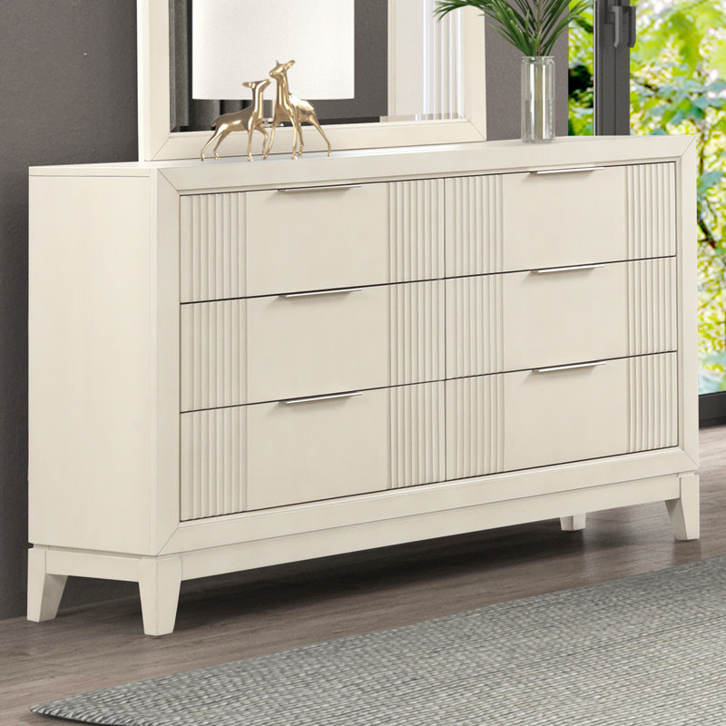 Commode 6 tiroirs Dalontae Groseiller
