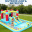 Jeu gonflable 7-en-1 intérieur et extérieur pour enfants, ensemble de jeu de château de saut avec glissoire et souffleur d'air de 350 W pour s'amuser dans la cour