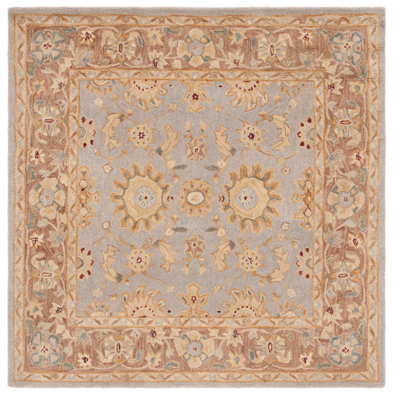 Tapis oriental en laine touffeté à la main Tingley, Carré 6 pi