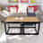 Modern Coffee Table with 2 Side Tables, Oak & Black, 47.2 x 19.7 x 23.6 inches | 100% Melamine Coated Particle Board, Metal Frame | Extendable, Multipurpose with Additional Storage, Industrial Design