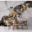 Abstrait & # 038; Papier peint amovible doré-1740351019