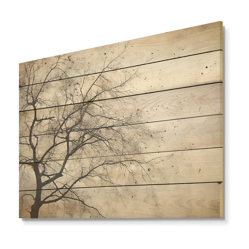 Minimalisme, arbre blanc, rêve de pin I, art sur bois de pin naturel, H 24 po x l 32 po
