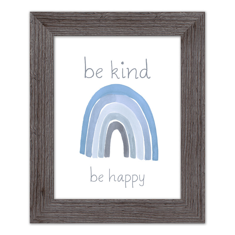 «Be Kind Happy», art encadré, H 14 po x l 11 po x P 0,75 po, Cadre gris