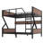 Queen Over Queen Bunk Bed With Storage Shelves And Led Lights, Metal Bunk Bed Frame For Kid Teens, Space-saving & Noise-free Design, Black-188004867