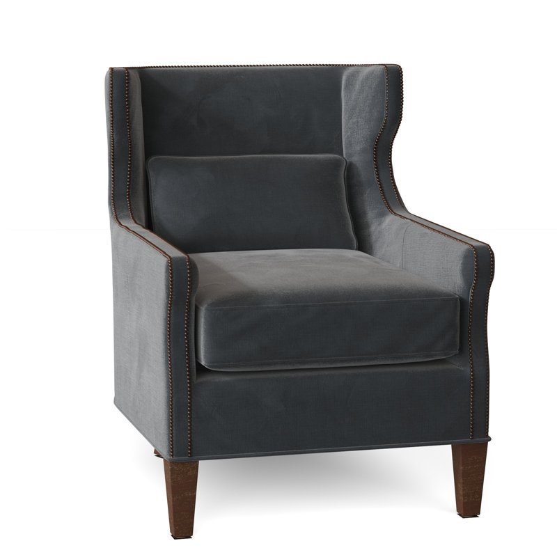 Percy Wingback Chair, Bark (8789 06), Walnut