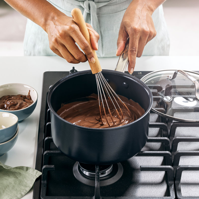 GreenPan Chatham Black Prime Midnight Healthy Ceramic Nonstick, 3qt Saucepan with Lid