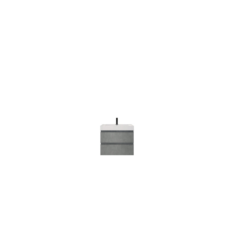 Base de meuble-lavabo simple 30 po fixée au mur seulement, Gris ciment