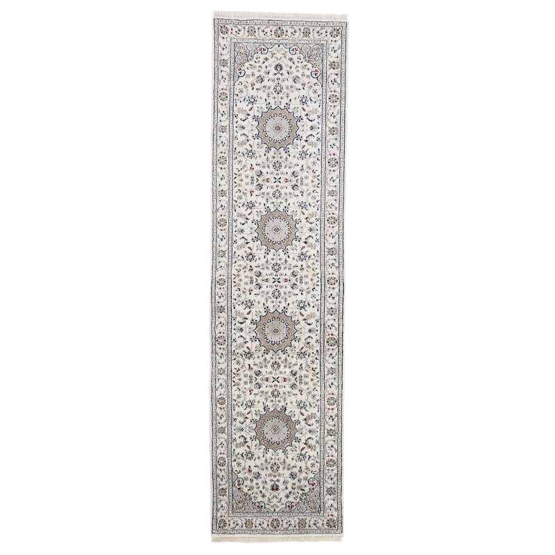 Nain Oriental Wool Hand Woven Area Rug, Runner 80 x 300cm