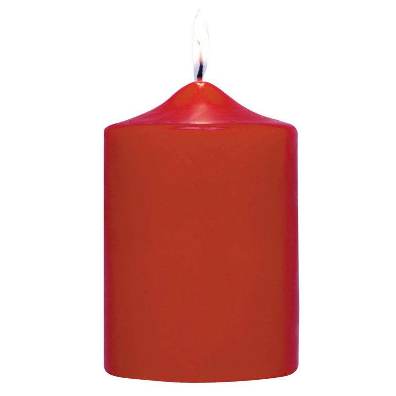 Bougie cylindrique sans parfum, Pilier 8 po x 2,8 po, Rouge
