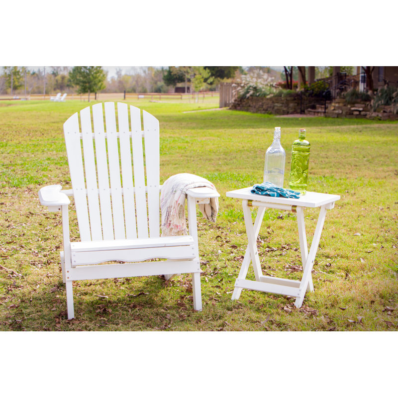 Joseline Folding Outdoor Side Table , 16'' in. W 16'' in. D, White