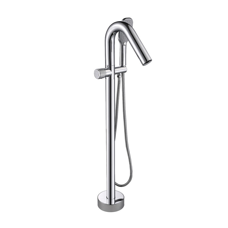 TopcraftSingle Handle Floor Mounted Freestanding Tub Filler with Hand shower, Chrome