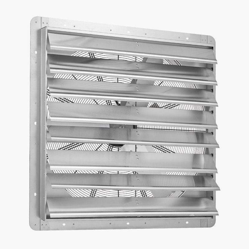 36 inch Shutter Exhaust Fan, Wall Mounted Attic Vent Fan with 11000 CFM Airflow, AC Motor, Heavy-duty Steel Construction, Low Noise for Shed, Garage, Greenhouse Ventilation Cooling, Silver