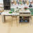 Kitchen Island with Extendable Dining Table for 4-6, Double-Sided Storage, Power Outlet and Drawers-1369245714
