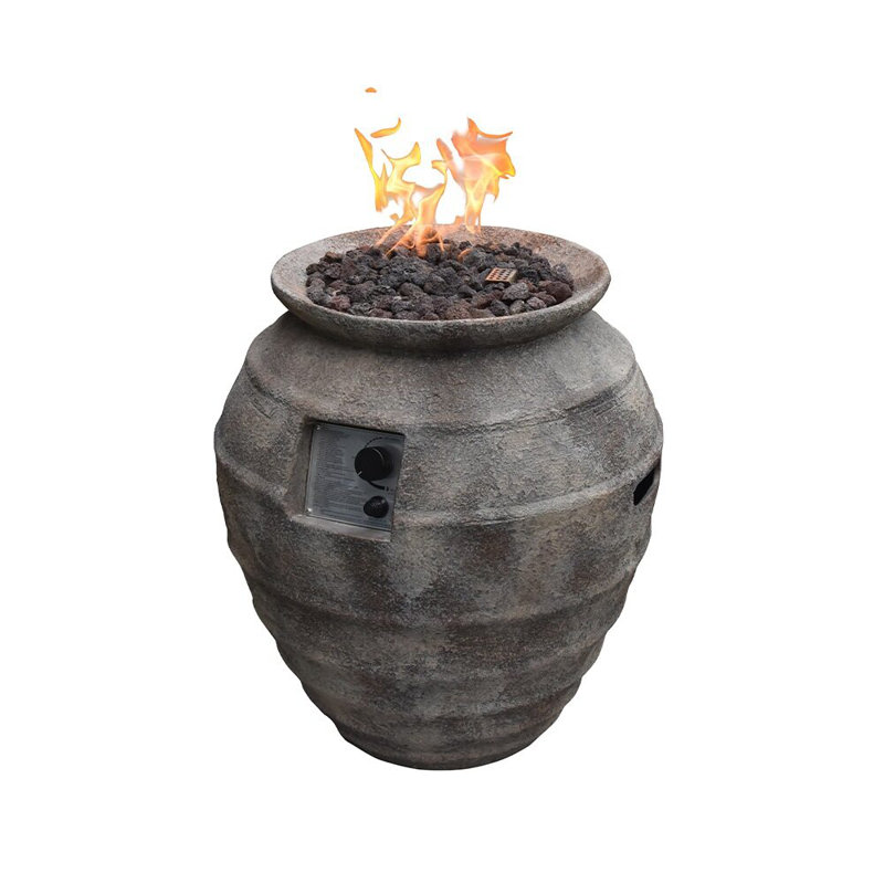 Broadwater Round Concrete Propane Smokeless Fire Column