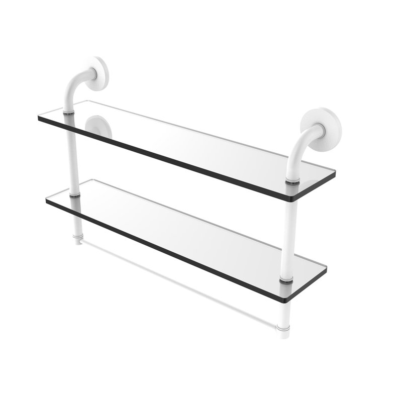 Tioga 2 Piece with Towel Bar, Matte White, 11"H x 22"W x 5"D