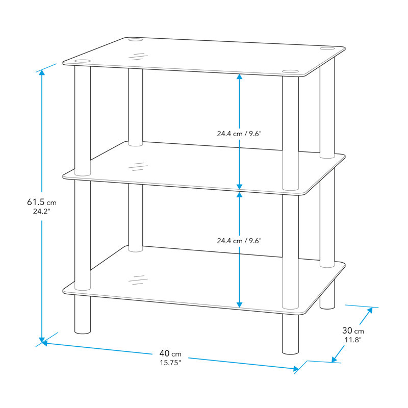 McIntire 40cm W Stainless Steel Shelving Unit