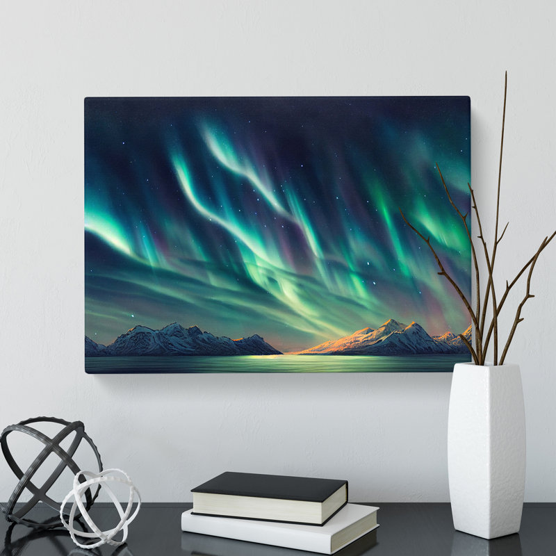 Overwhelming Northern Lights - Wrapped Canvas, 40cm H x 60cm W x 3cm D
